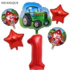 Фермерский трактор, гелиевые шары, 32 дюйма, красные цифры, фольгированные шары, детский душ, зернистое украшение, тематическая вечеринка на день рождения Globos