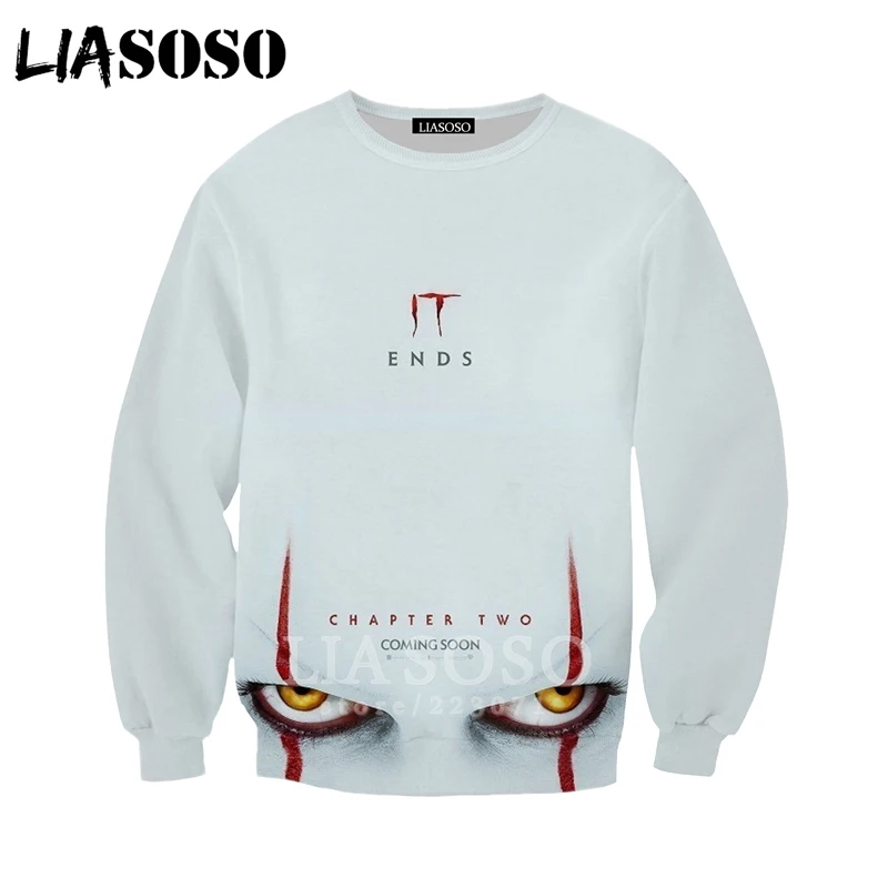 LIASOSO/Новый Мужской и Женский свитшот Pennywise с 3D принтом в виде фильма ужасов
