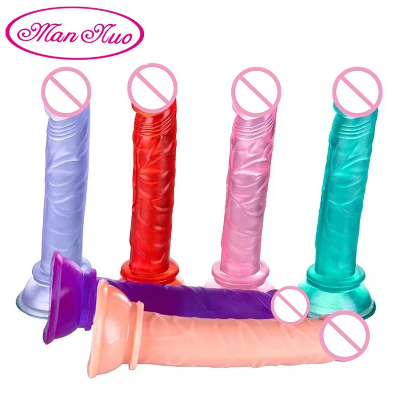 Man Nuo Realistic Dildo Jelly Soft Penis with Strong Suction Cup Adult Erotic Vagina Orgasm Sex Toys for Woman Dicks Consolador