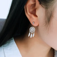 new hot fashion 925 sterling silver dreamcatcher temperament earrings for women girls gift fashion statement jewelry