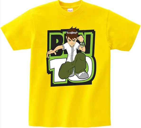 yellow childreTshirt Ben 10, протектор для часов земли, футболки для детей, топы, футболки, коллекция года, летние футболки для мальчиков с героями мультфильмов футболка футболки для мальчиков и девочек - Цвет: yellow childreTshirt