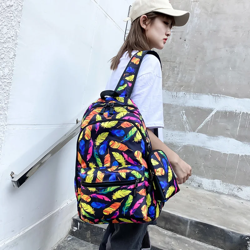 Новый водонепроницаемый нейлоновый рюкзак для девочек, школьная сумка для книг, сумка на плечо для девочек-подростков, Женский дорожный рюк...