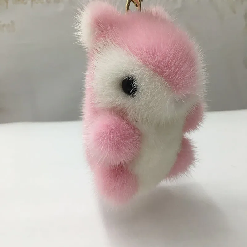 Брелок из натурального меха норки модное мягкое меховое кольцо для ключей в виде