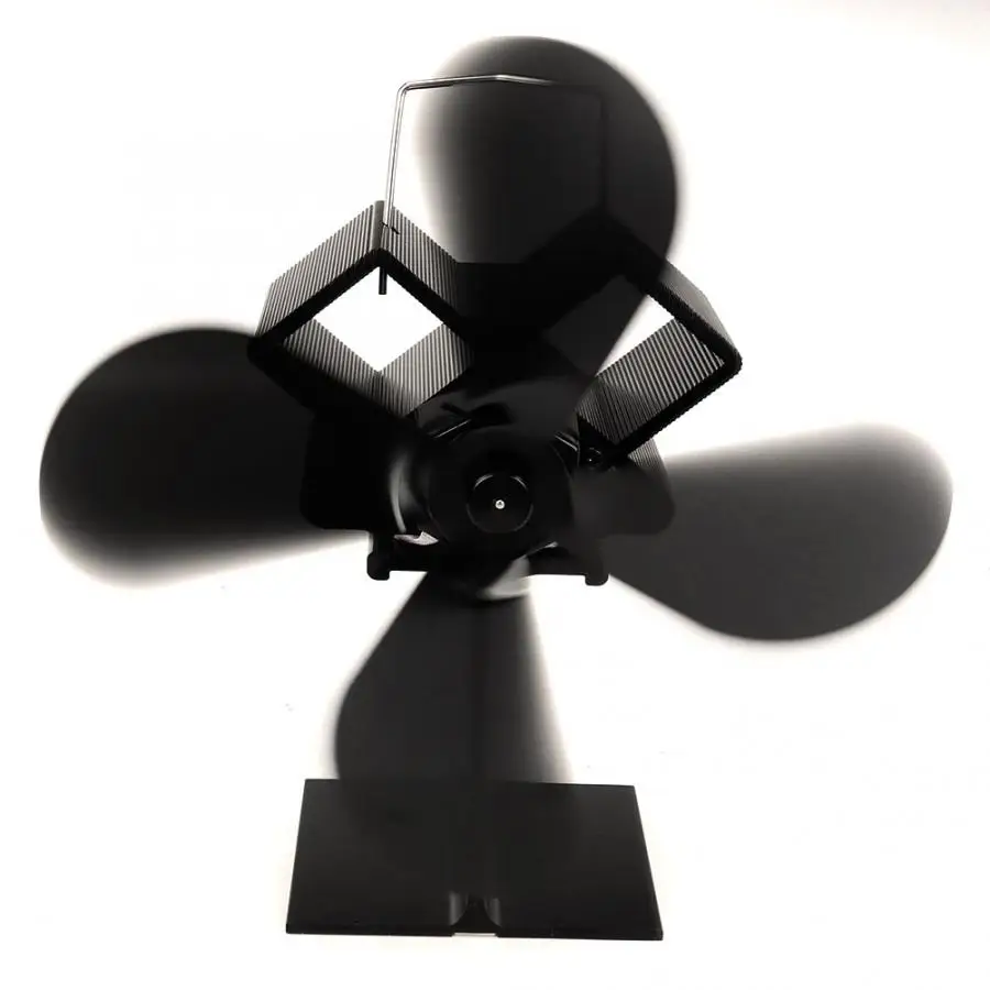 Портативный вентилятор с 4 лопастями экологичный для камина печи работающий от