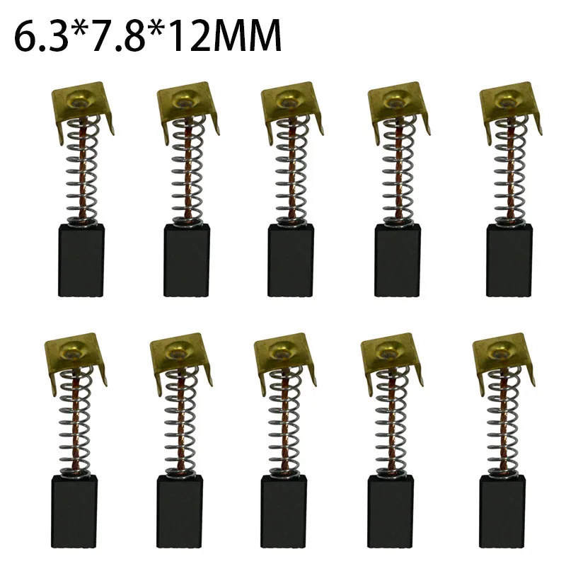 

10Pcs Carbon Brushes Graphite Copper Motor Set 6.3*7.8*12mm