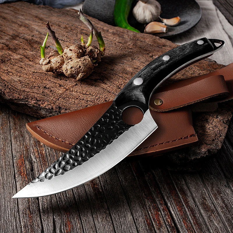 

Handmade Stainless Steel Kitchen Boning Knife Fishing Knife Meat Cleaver Outdoor Cooking Cutter Butcher Knife