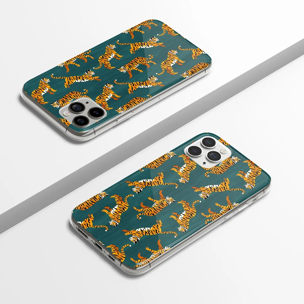 

Tigers Pattern Phone Cover Case for iPhone 11 X XR XS Pro Max TPU Mobile Protection Back Cover Cell Phone Case Accessories