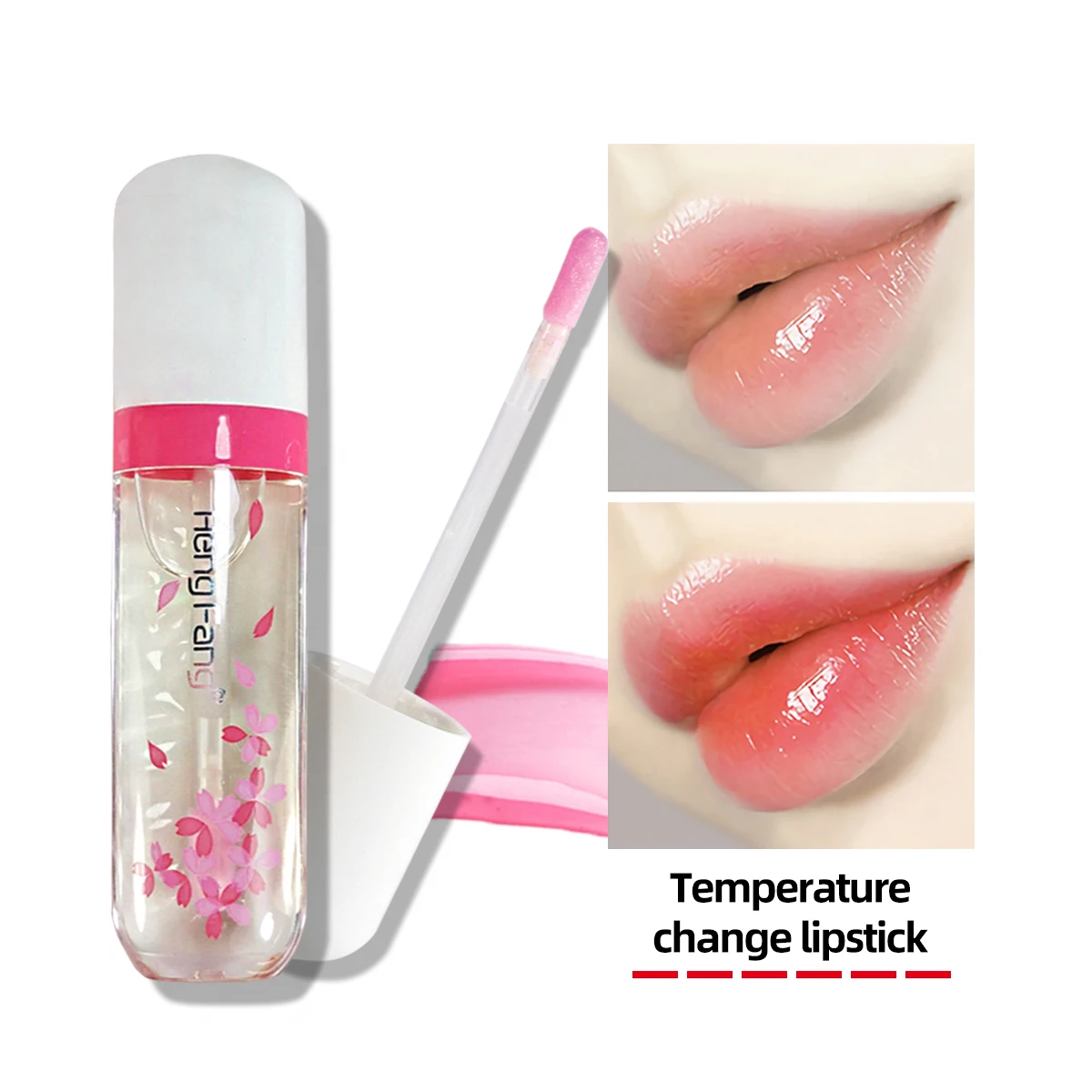 

Hengfang Lip Makeup Moisturizer Sakura Smell Non-Marking Temperature Change Lip Gloss Hydrating Nutritious Lip Balm Health H7687
