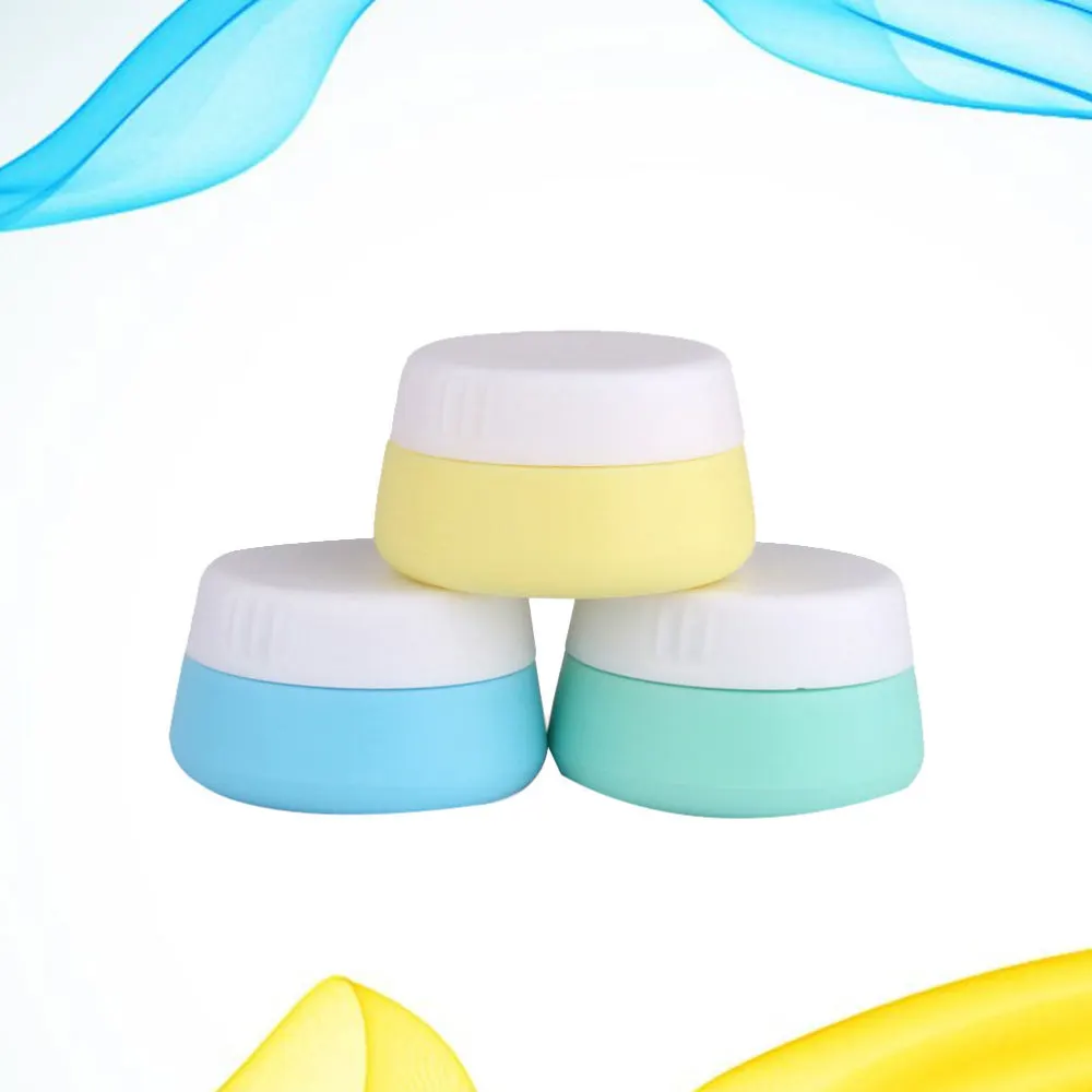 

3pcs Travel Cream Case Silicone Cream Case Cosmetic Emulsion Case Travel Silicone Bottle Portable Cream Bottle (10ml)