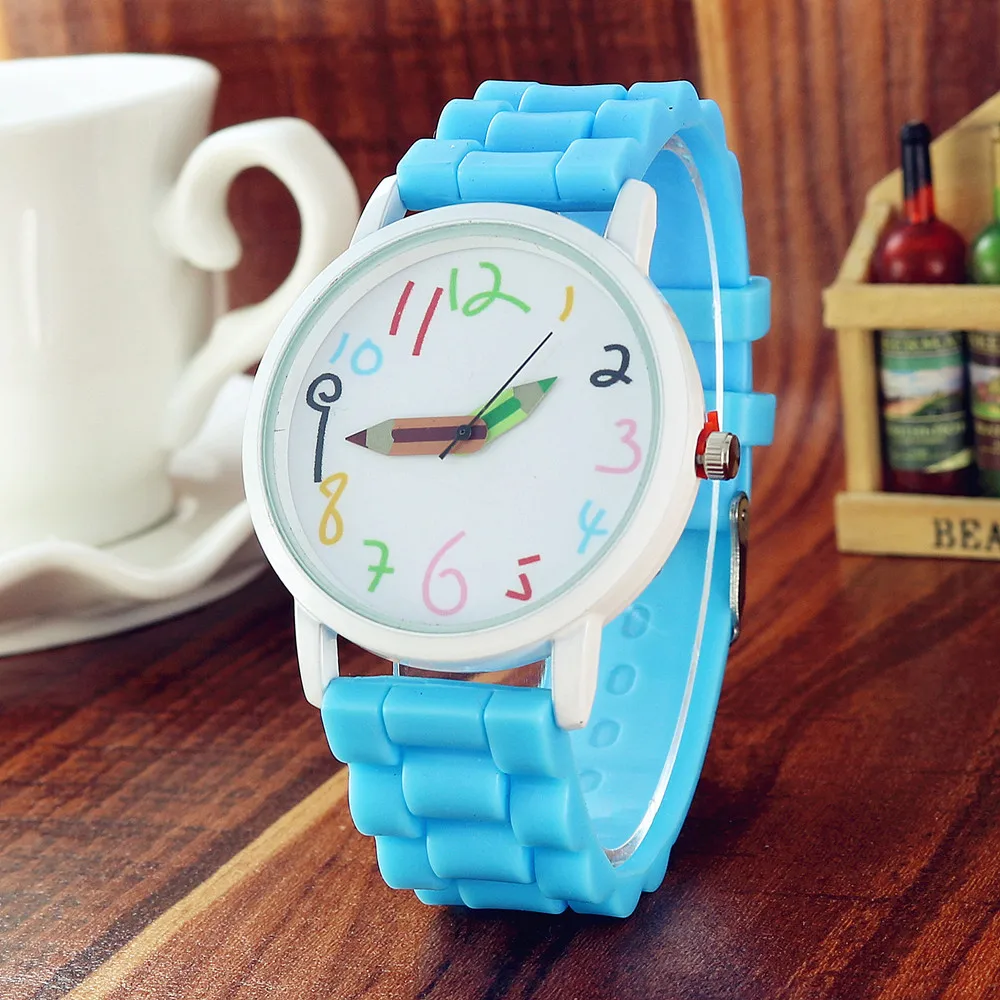 

New silicone watch fashion digital pencil pointer watch cartoon children watch