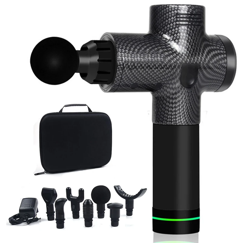 Массажный пистолет с ЖК дисплеем для стимуляции мышц 30 скоростей массажер тела