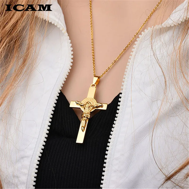 Ожерелье из нержавеющей стали с подвеской в виде распятия | Украшения и