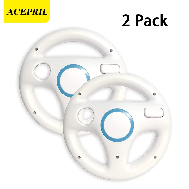 

ACEPRIL 2 Pack Racing Wheel Games Steering Wheel for Nintendo Wii Remote Game Controller for Mario Kart Racing Games Controller