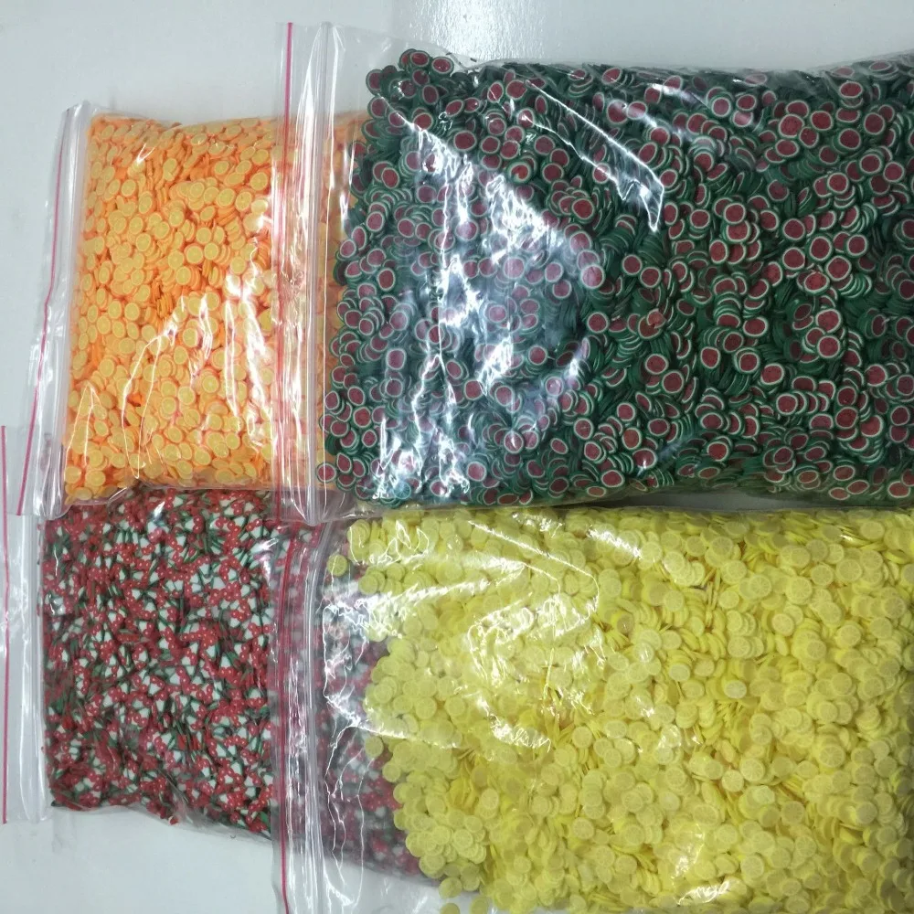 17 видов стилей Fimo тростниковые ломтики 1000 шт 3D фрукты фимо-трости Полимерная глина наклейки для ногтей советы Ломтики украшения