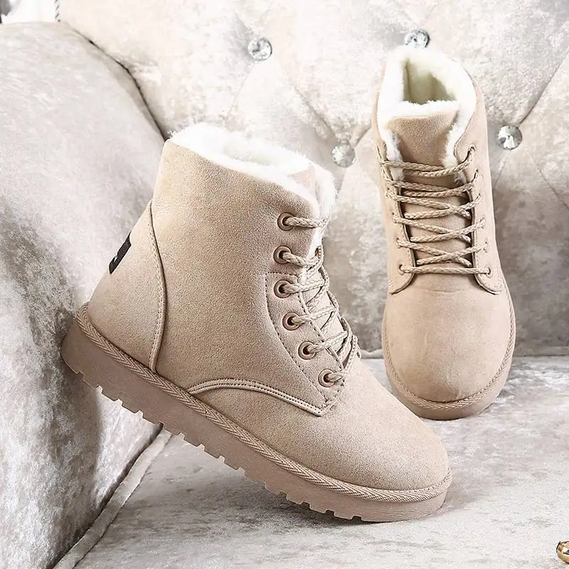 

Autumn and winter plus velvet thick snow boots cotton shoes boots women's shoes flat with students short tube with Martin boots