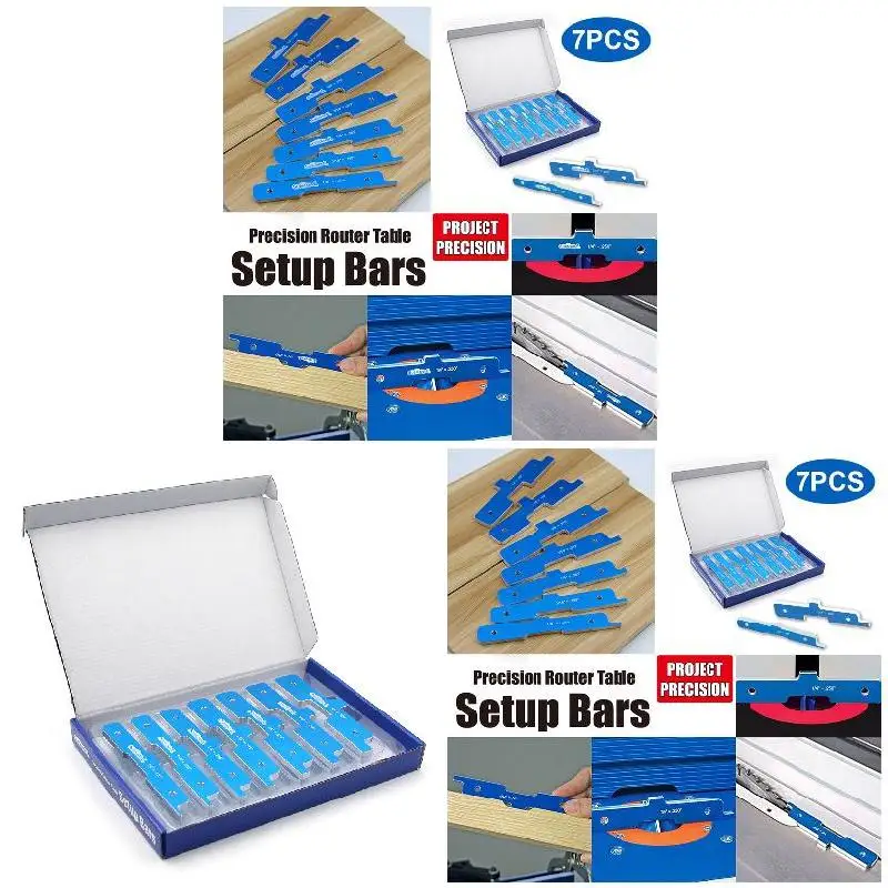 

Hot Router Tables Setup Bars Set Aluminum Alloy Woodworking Depth Test Distance Set up Bars PLD