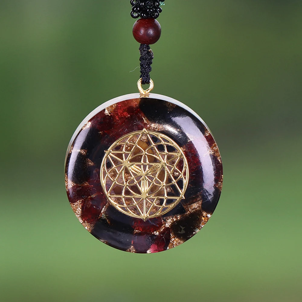 Orgonite с натуральным синим кристаллом в виде чакры камень кулон мужские и женские