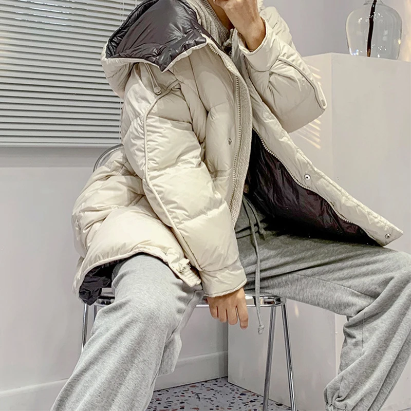 Fitaylor/Новинка Зимняя женская куртка-пуховик на 90% белом утином пуху Свободная