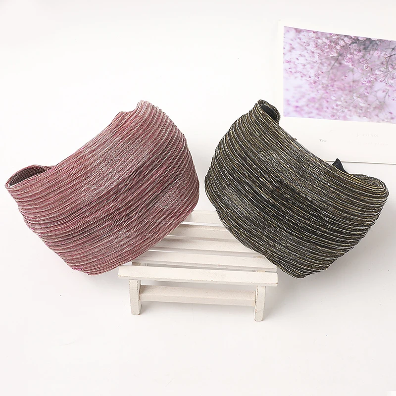 Сетчатая пряжа кружевной головной убор повязка для волос однотонный цвет