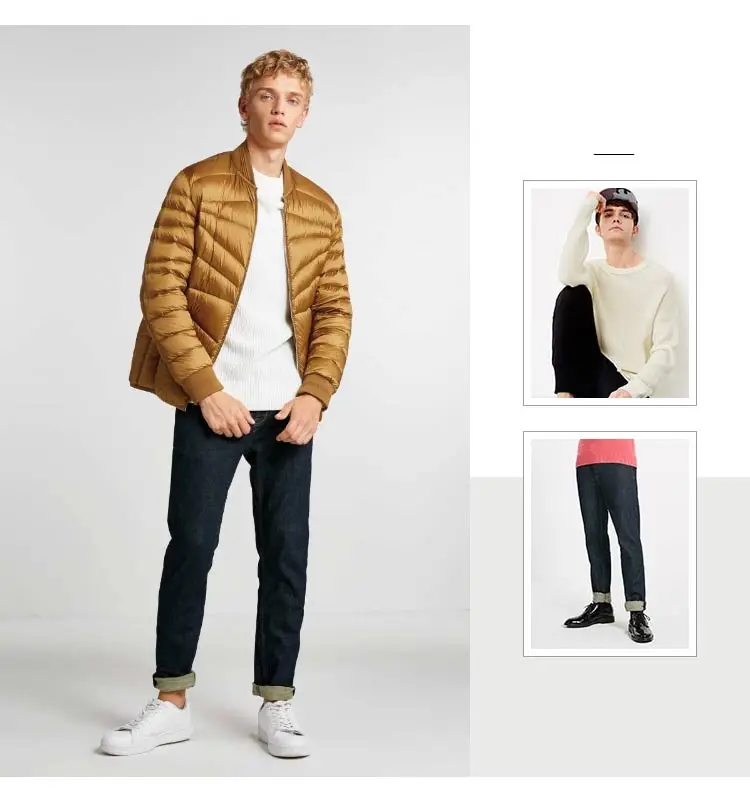 JackJones Для мужчин зимняя куртка Бейсбольным воротником короткая теплая куртка-пуховик 218412507