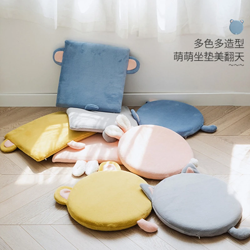 

cartoon round/square seat cushion chair mat dormitory memory foam seat cushion chair stool mat breathable student chair cushion