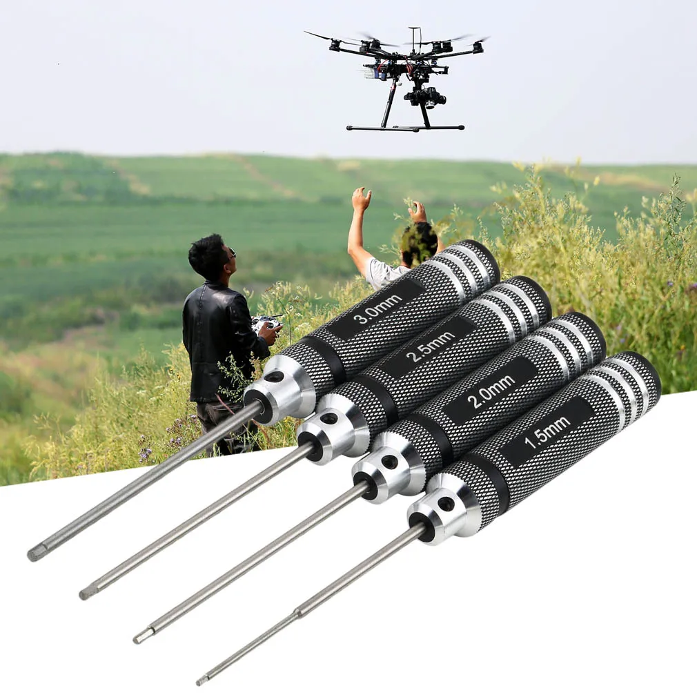 4PCS Hex Screwdrivers 1.5mm 2.0mm 2.5mm 3.0mm Professional Screw Driver Tool Kit For RC Helicopter Plane Transmitter Car | Игрушки и
