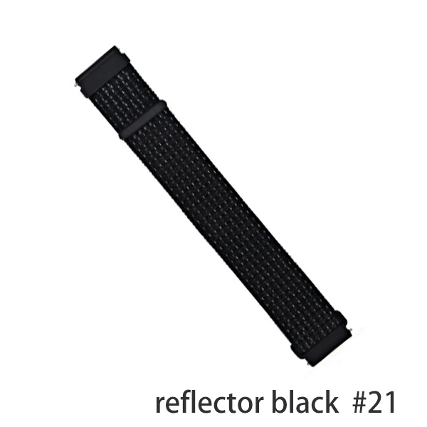 reflector black 21 Gear s3 Frontier ремешок для samsung galaxy watch 46 мм 42 мм S4 active 2 22 мм ремешок для часов amazfit bip/gtr 47 мм huawei watch gt ремешок - Цвет ремешка: reflector black 21