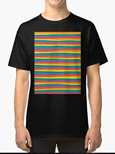 Футболка унисекс с горизонтальными радужными полосками для мужчин и женщин| |