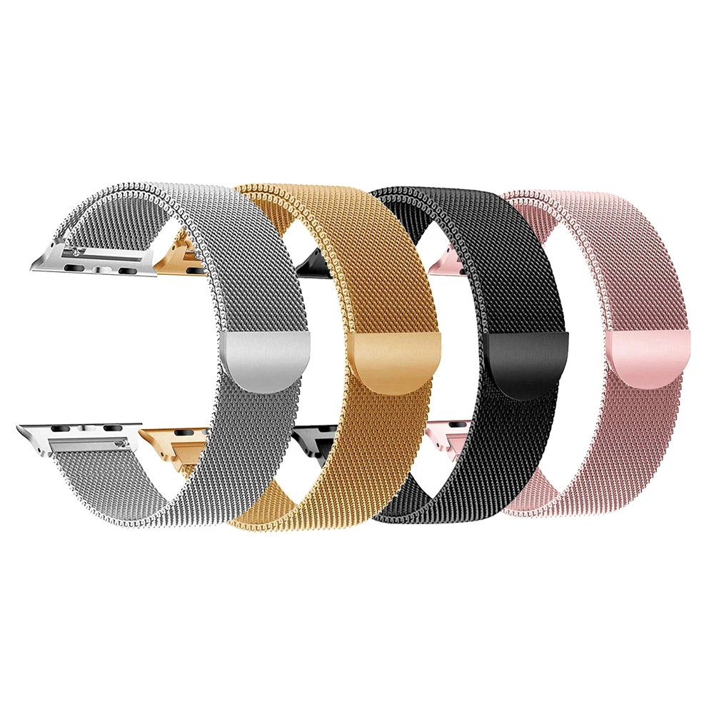 

Replaceable Stainless Steel Watch Band Milanese Magnetic Buckle Strap Compatible with Apple Watch 2/3/4/5/6/se 42/44mm Black