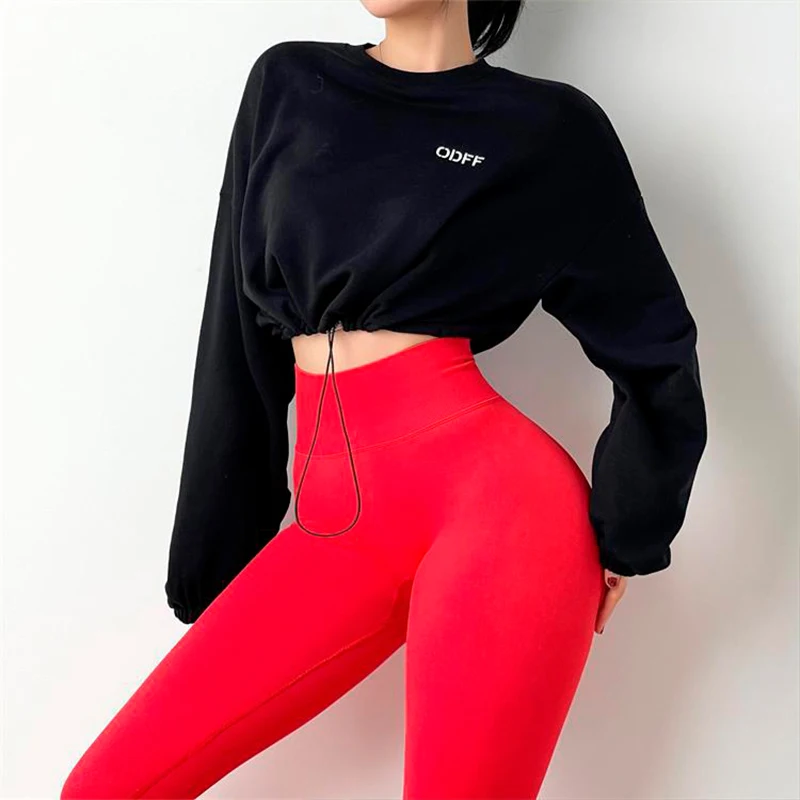 Спортивный свитер KE женская короткая одежда для бега и фитнеса повседневный