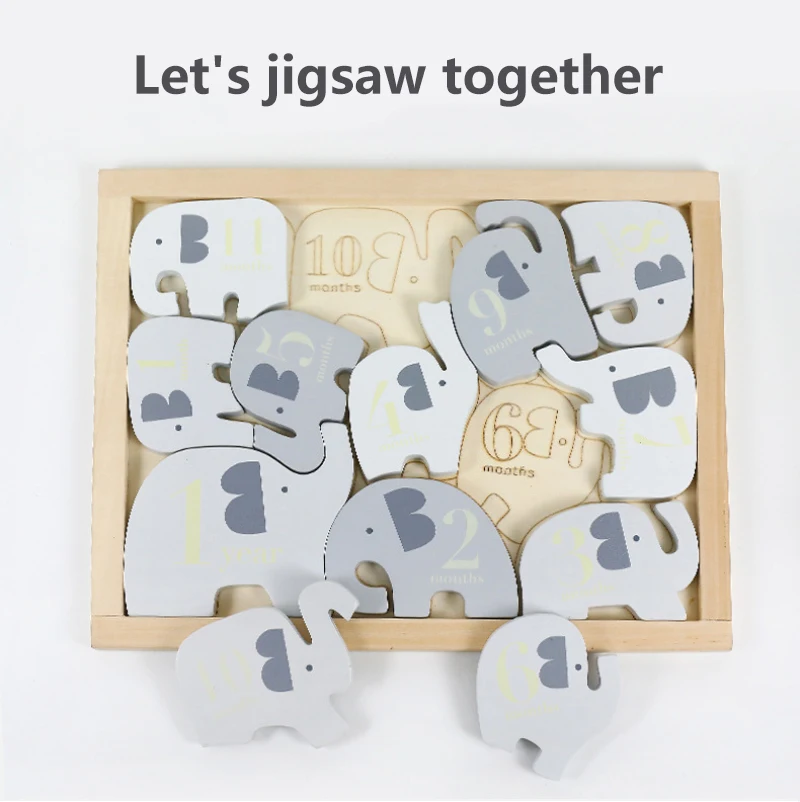 

Wooden Blocks Animal Elephant Balance Puzzle Block Learning Resources Early Educational Baby Kids Natural Toys For Children Gift