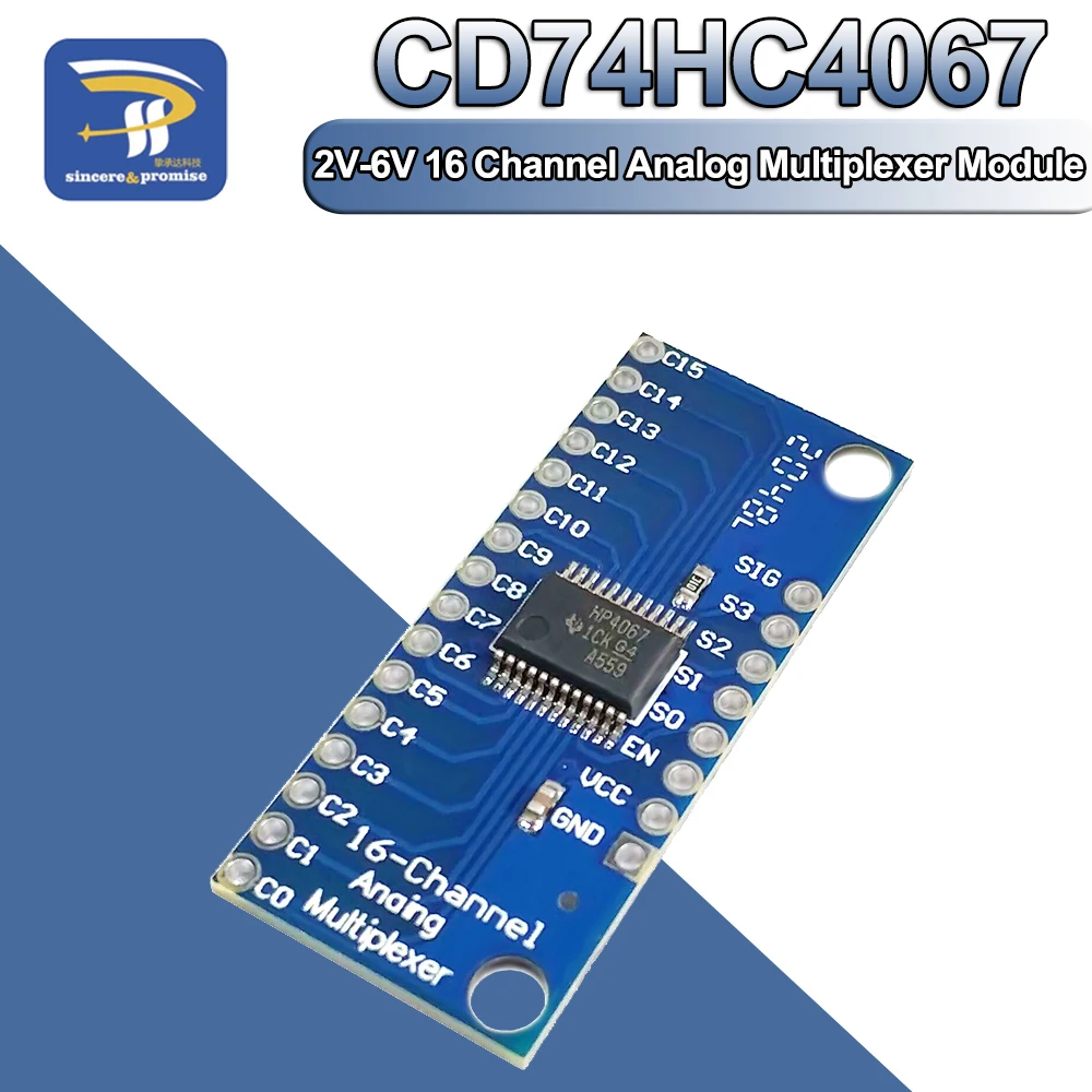 CD74HC4067 CMOS 2-в-6в 16-канальный аналоговый мультиплексор/цифровой модуль ADC для платы микроконтроллера Arduino 74HC4067