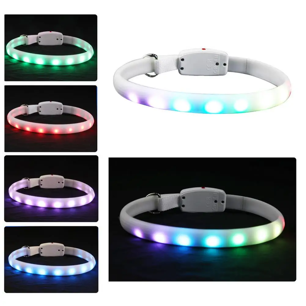 LED Pet Collar Durable Luminous Necklace With Flashing Lights Puppy Safety Glow Usb Dog Collars | Дом и сад