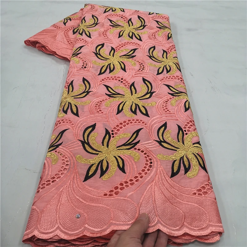 

Cotton Swiss Lace Fabric Fashion Design African Lace Fabric 2022 High Quality Lace With Rhinestones