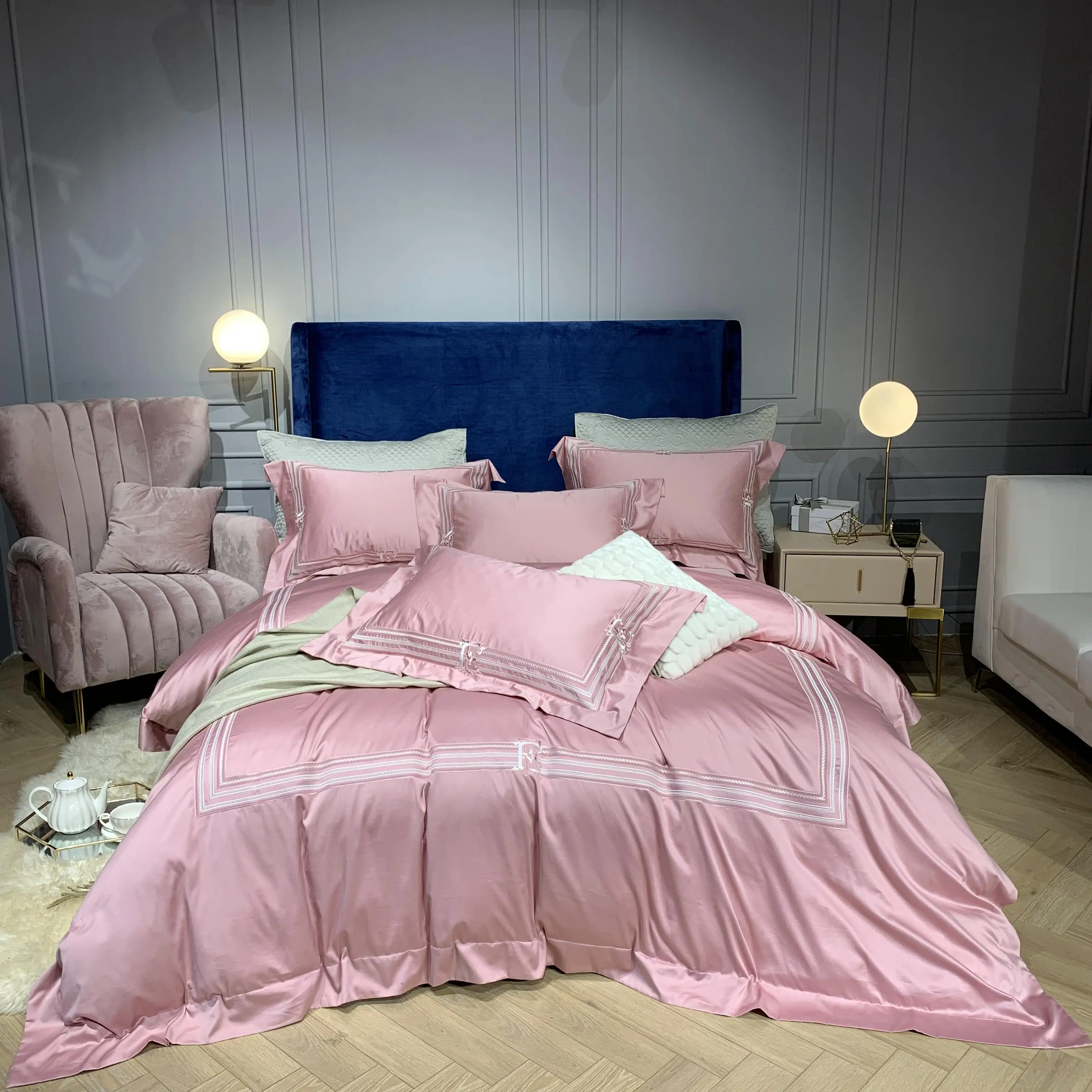 Caiyitang 100% хлопок Гладкий мягкий шелк как Комплект постельного белья блестящий