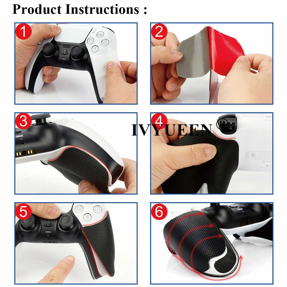 Нескользящая впитывающая Пот ручка IVYUEEN для контроллера PlayStation 5 4 PS5 PS4 DualSense