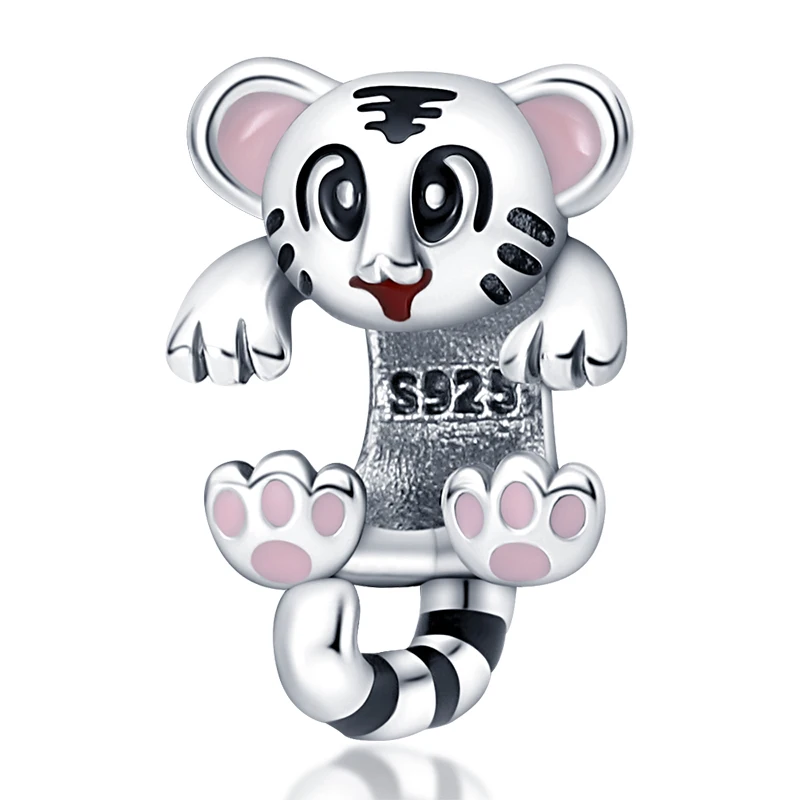 

2021 Top Sale 925 Silver Charm Bead Fit Original Pandora Bracelet DIY Cat Little Tiger beads Charms Women's jewelry gift