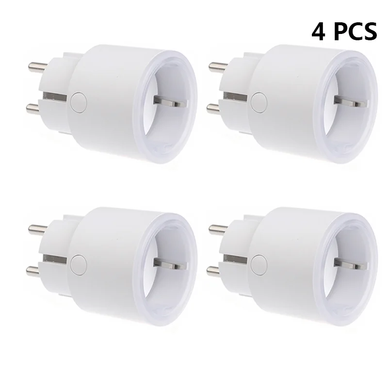 4 PCS Wifi умная розетка питания Portabl 10A стандарт ЕС вилка Интеллектуальный таймер розетка электрическая Tuya умный беспроводной пульт дистанционного управления - Тип: 4 PCS