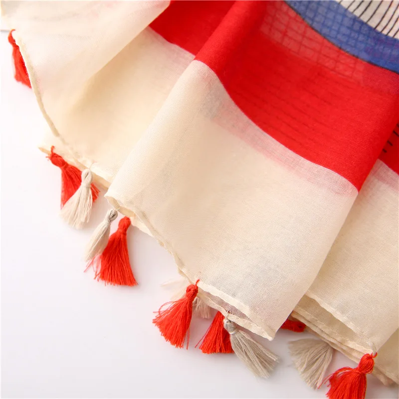 

Colorful Stripe Hijab for Women Tassels Scarf Large Long Neck Scarves Shawl NEW [6682]