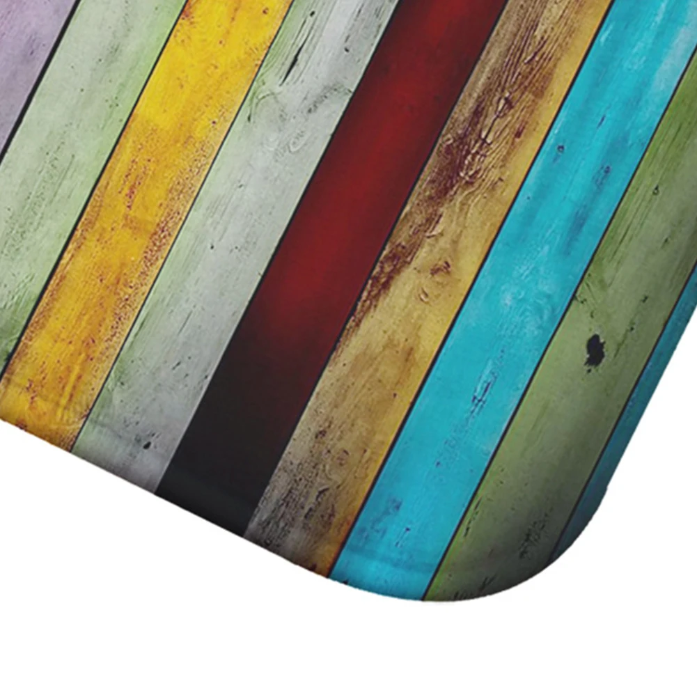 Коврик для ванной винтажный Противоскользящий Прямоугольный с деревянным