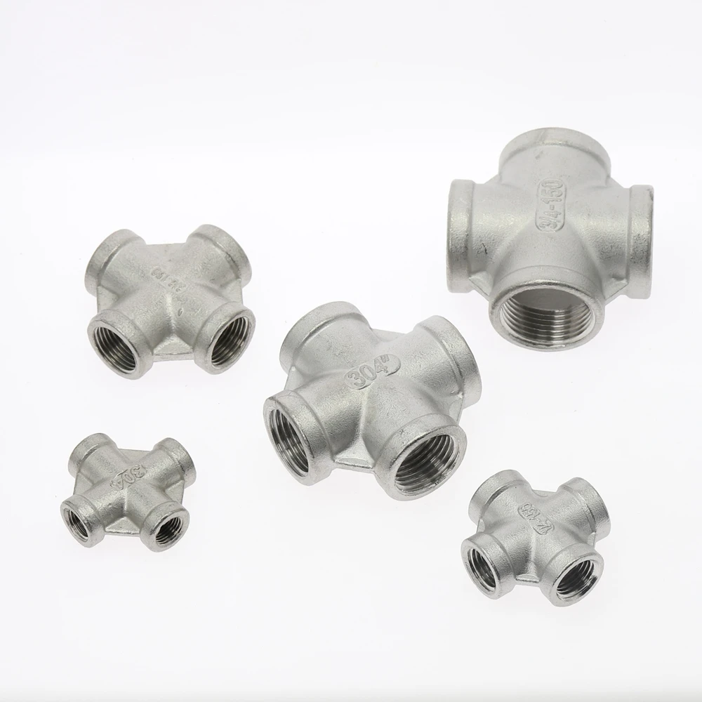 Поперечный Тип 4 способа F/F резьбовые 1/4 &quot3/8&quot 1/2 &quot3/4&quot фитинги из нержавеющей