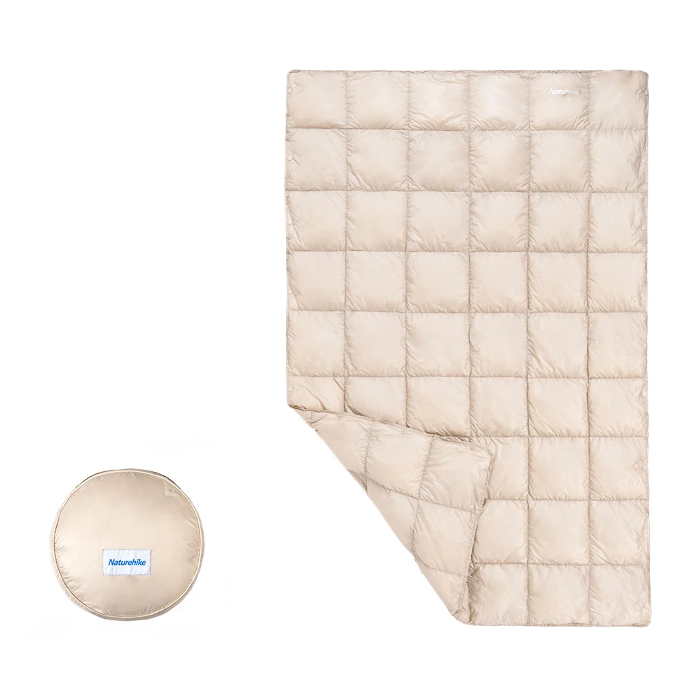 Beige Naturehike Многофункциональный гусиный пух шаль одеяло Открытый Отдых Путешествия Сверхлегкий портативный сплайсинга водонепроницаемое одеяло - Цвет: Beige