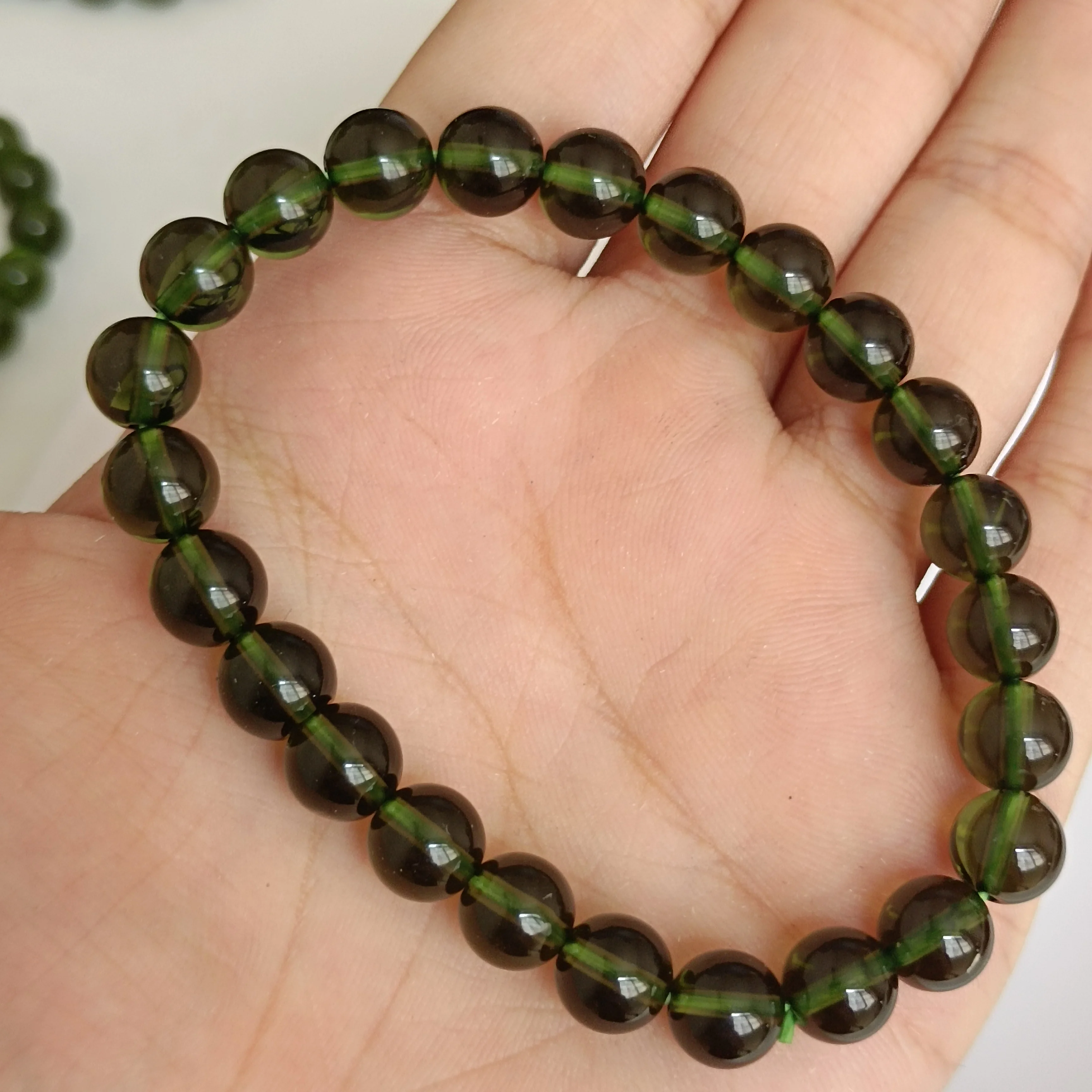 

1pc Green Aerolites Czech Crystal Stone Raw Stone Grinding Bead Meteorite Bracelet