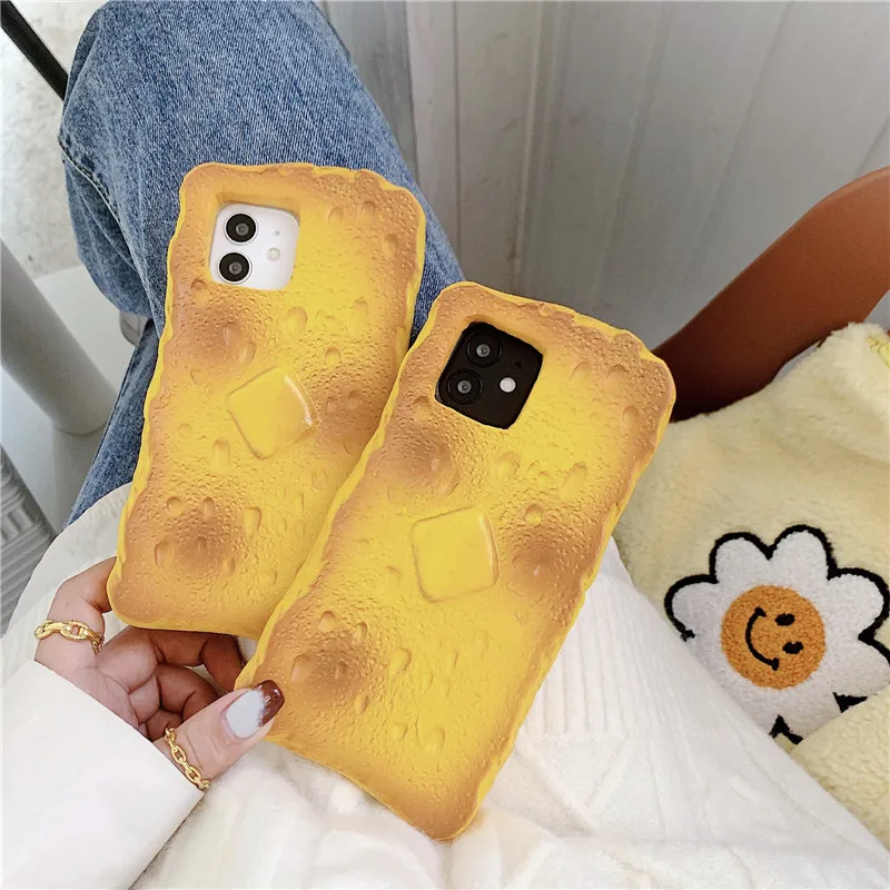 

Funny Toast Phone Case For iphone 12 11 Pro Max 12 mini 7 8 plus X XR XS Max SE 2020 Back Cover Cute Silicone Cases Soft Coque