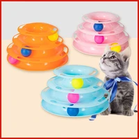 three levels intelligence toy for cat funny cat tower puzzle candy color grind claws amusement ball training amusement plate