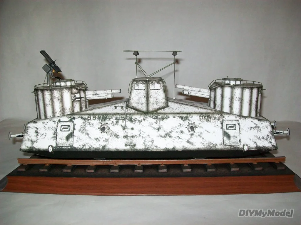 DIYMyModeI-tren blindado de D-2 sovi&eacute;tico, KIT de modelo de papel artesanal, rompecabezas de juguete hecho a mano, accesorios de pel&iacute;cula, RU (origen)-2