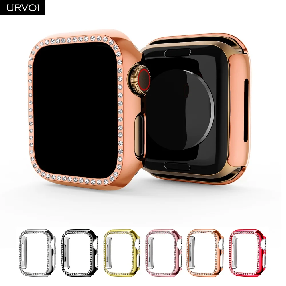 Чехол URVOI для Apple Watch series 6 SE 5 4 3 2 гальванический пластиковый бампер с твердой