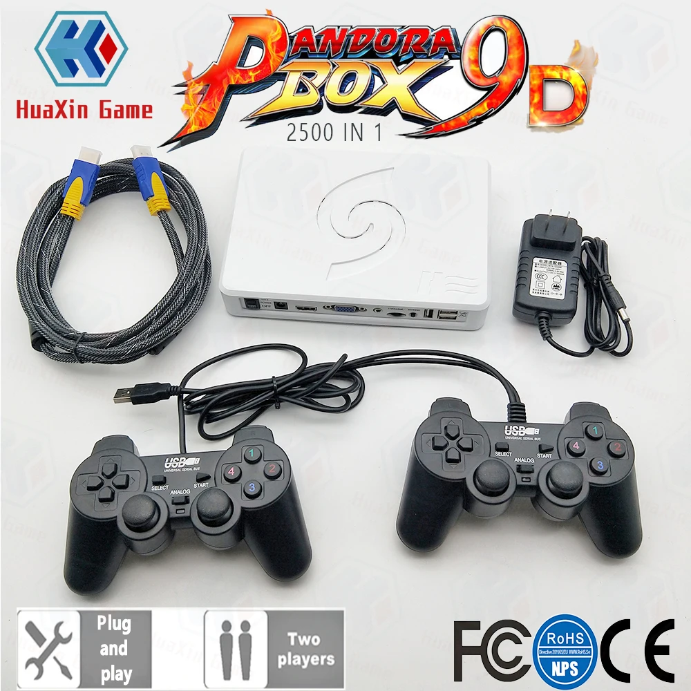 2 игрока беспроводная версия Pandora Box 9D 2500 В 1 Материнская плата HDMI/VGA выход + набор