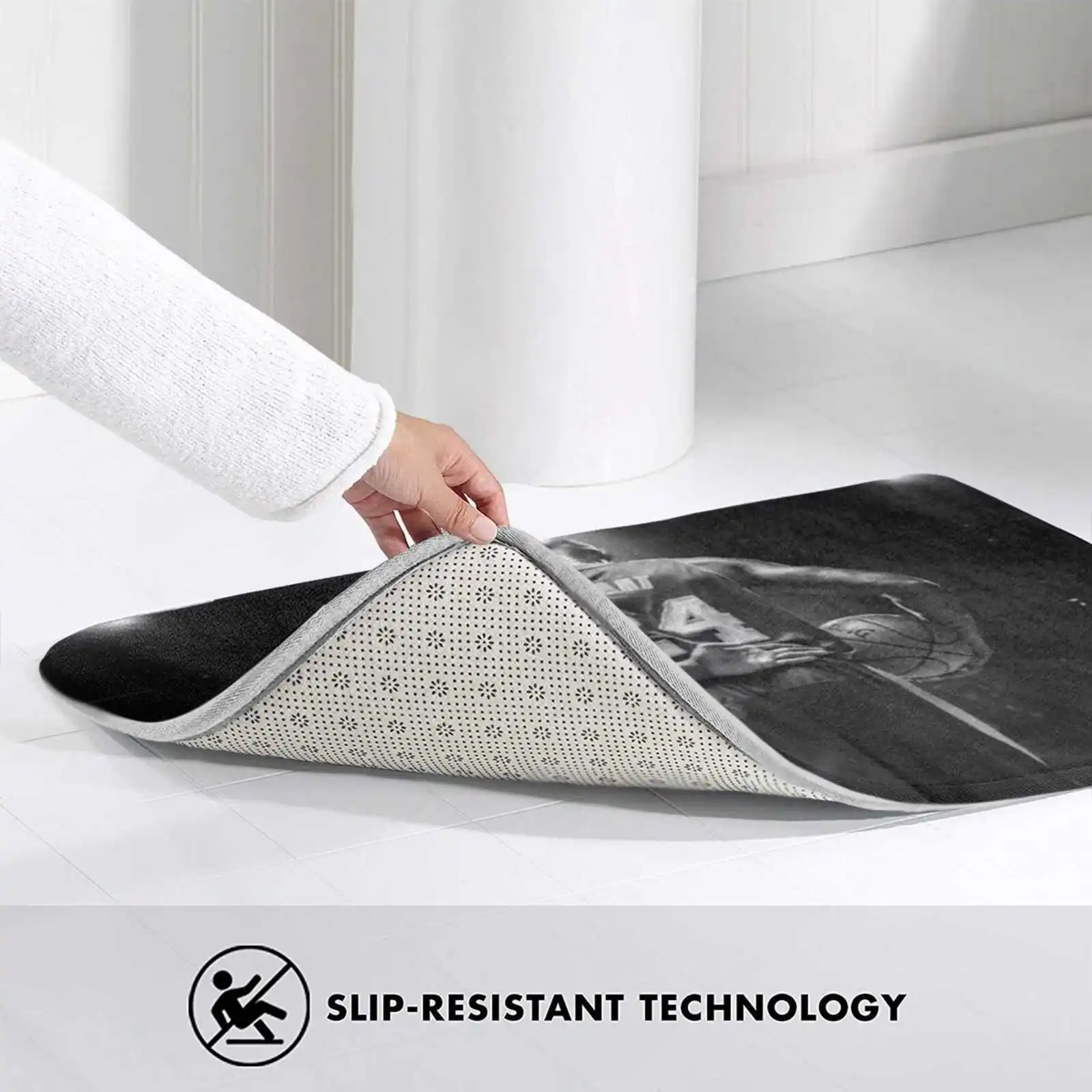 Черный белый ковер Брайант 24 мягкий домашний Противоскользящий коврик мужской