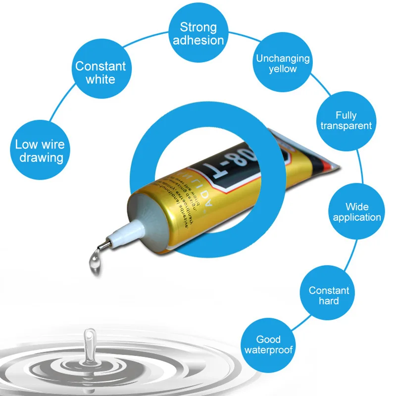

1 шт. 15 мл T8000 жидкий клей для ремонта многоцелевой клей для сенсорной панели телефона эпоксидный клей DFDS889